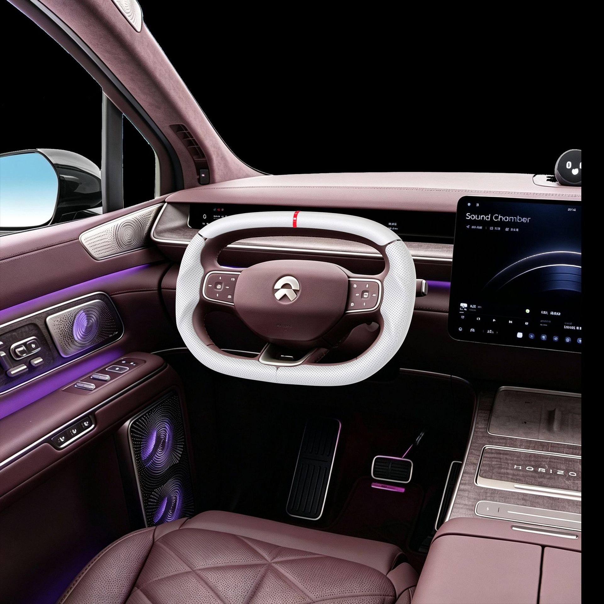 Suitable for Nio Sport Three-Body steering wheel cover, three-piece full-cover breathable custom-fit interior modification handle cover