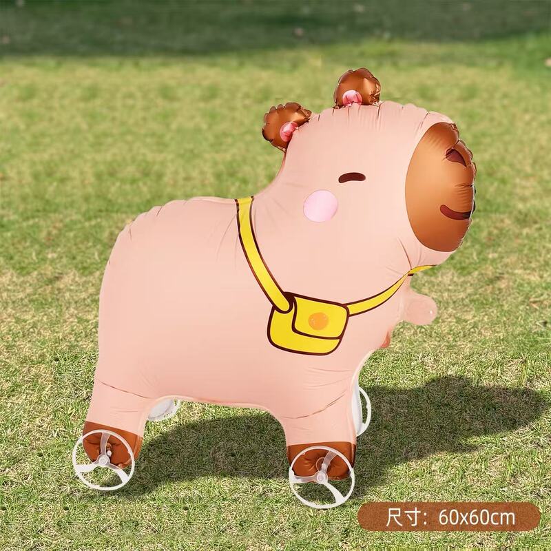 新しいスタイルの子供の赤ちゃんの誕生日車輪付き漫画ウォーキング動物バルーン装飾シーンレイアウトインターネット有名人の屋台商品|undefined