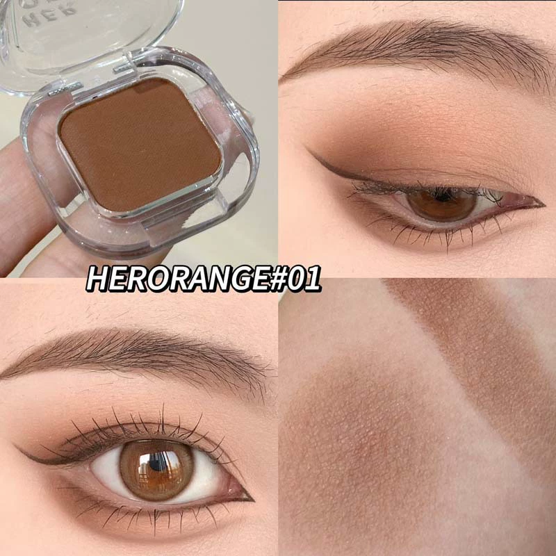 Тени для век (HERORANGE) многоразовая одна палетка, матовые и мерцающие варианты, сетка 2 г, компакт 4.2×4.2×1.1 см