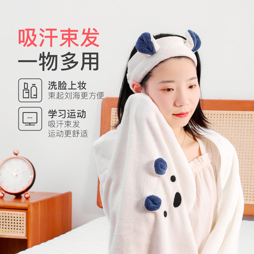 Coral velvet scrunchie hair tie, soft and skin-friendly, trendy and cute cartoon design, shower and wash face hair tie for adults, skincare and face washing hair tie, wholesale