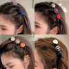 Hairgrip with pigtail, double-layer bangs, hairpins, Chanel style