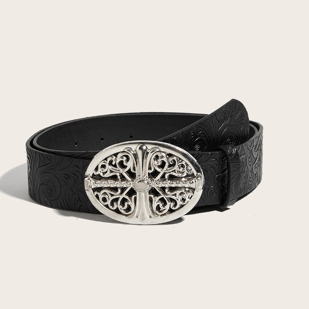 Unbranded Western Vintage Embossed Belt Black