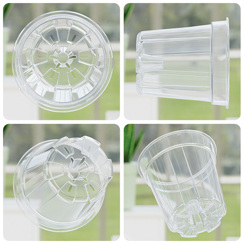 熱植え専用セット植木鉢、メノフィリウム、怠け者用自吸水プラスチック家庭用胡蝶蘭樹脂インナーポット、根の制御と透明|undefined