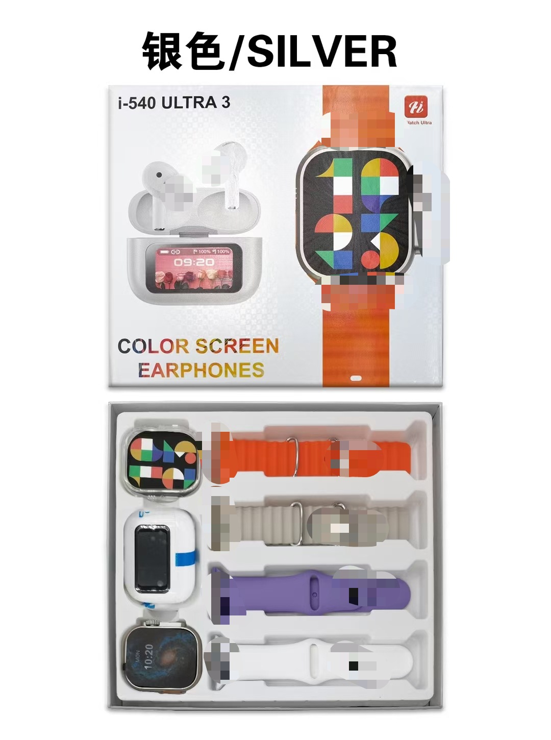 i-540ultra3 reloj inteligente Bluetooth + 5 generación de auriculares Bluetooth de pantalla a color con 4 correa