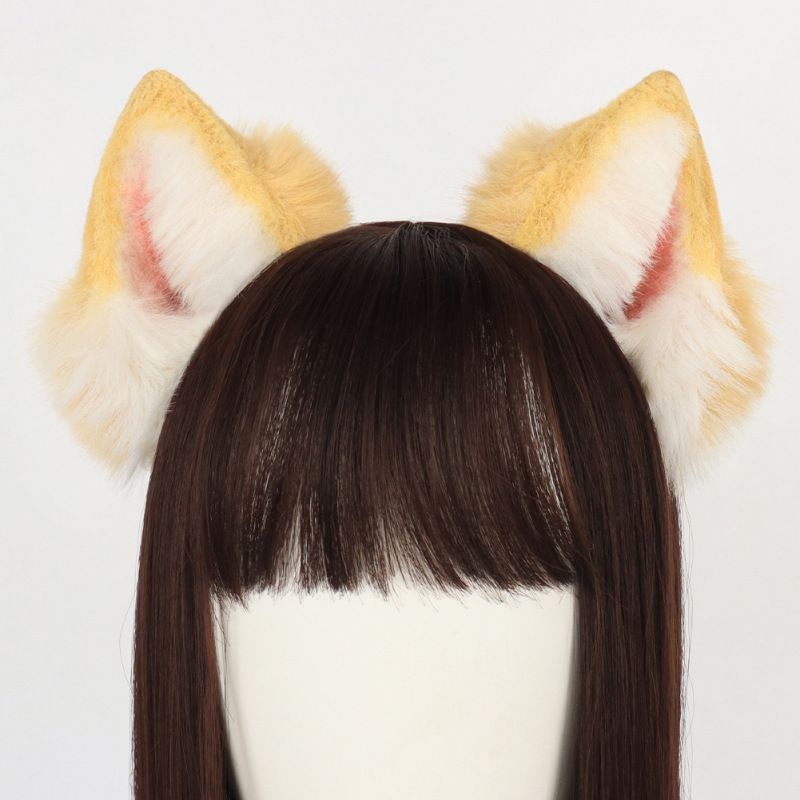 手作獣耳カチューシャ立体赤犬ぬいぐるみ柴犬コスプレ模造獣耳可爱いパフォーマンスアイテム|undefined