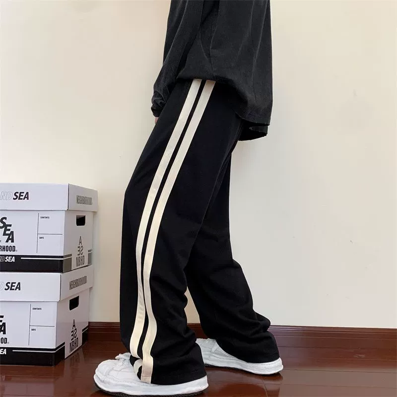 Брюки oversize корейского стиля, свободный крой летние тонкие, размеры M–4XL, чёрные/тёмно-коричневые