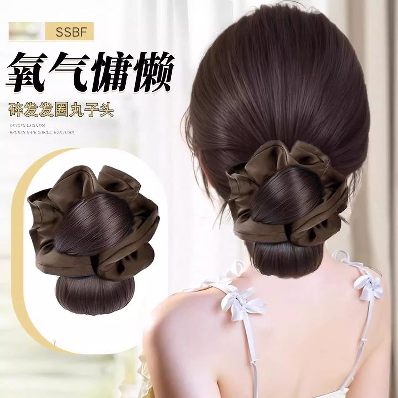 Low Bun Hairpiece for Women with Claw Clip, Fluffy Natural Hair Bun Accessory