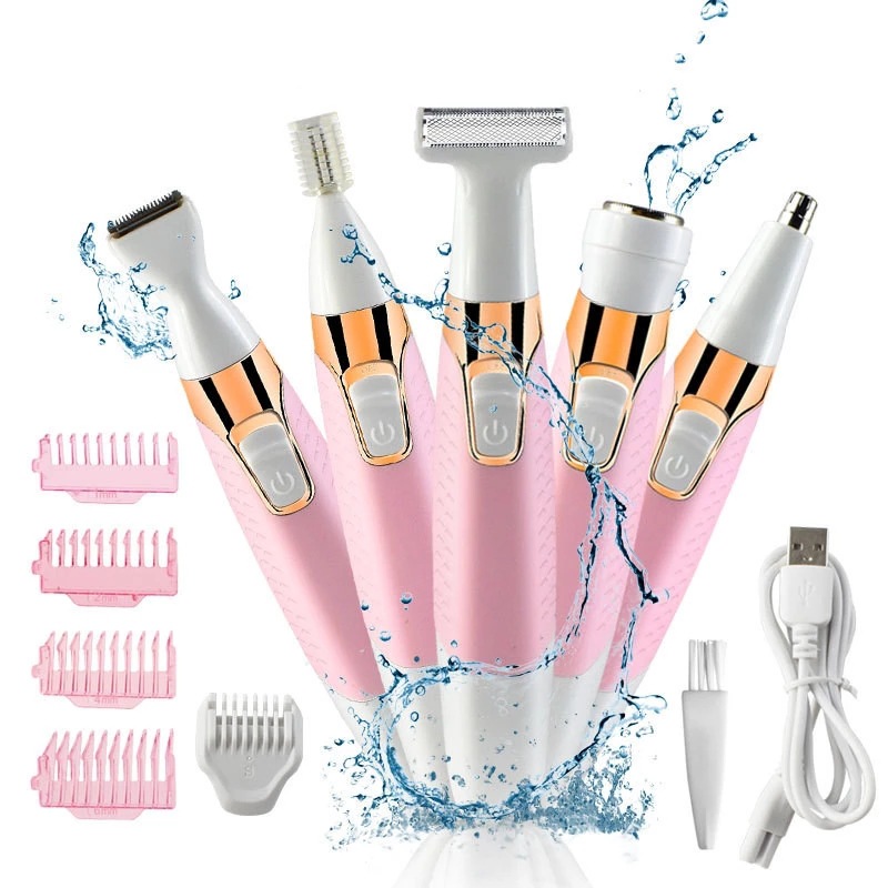 New multifunctional hair remover rechargeable women's shaver electric hair removal instrument nose hair eyebrow trimming set private parts wholesale