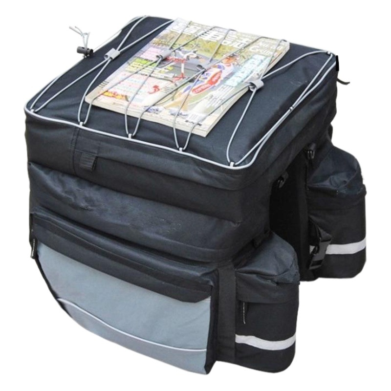 Bolsa de estante trasero de bicicleta de montaña bolsa de transporte tres en uno bolsa de soporte trasero de bicicleta bolsa de transporte doble bolsa de sillín