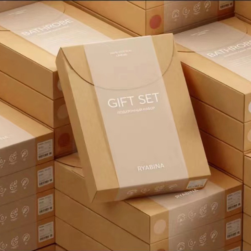 Kraft paper packaging box can add LOGO high-grade shirt socks underwear packaging bag business simple gift box manufacturers
