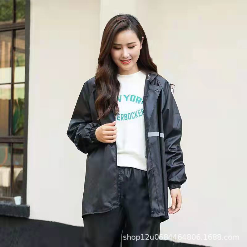 Impermeable pantalones de lluvia traje hombres y mujeres split adulto espesado impermeable coche eléctrico motocicleta montar al aire libre reflectante impermeable
