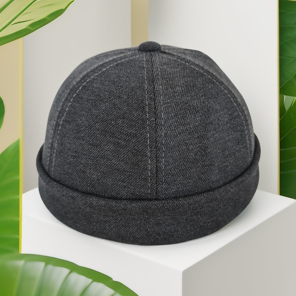 Sombrero de algodón nuevo sombrero de caballero retro primavera y otoño delgado sombrero de hombre de moda casual joven de mediana edad sombrero de piel de melón