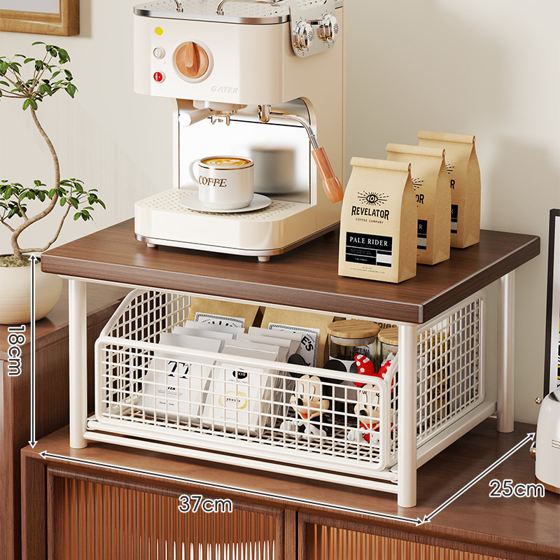 Estante de Mesa para Cafetera de Hierro, Multifuncional y Deslizable, para Cocina y Cafetería