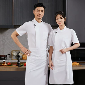Summer New Hotel Chef Uniform Men's Handsome Short Sleeve Western Restaurant Kitchen Chef Uniform