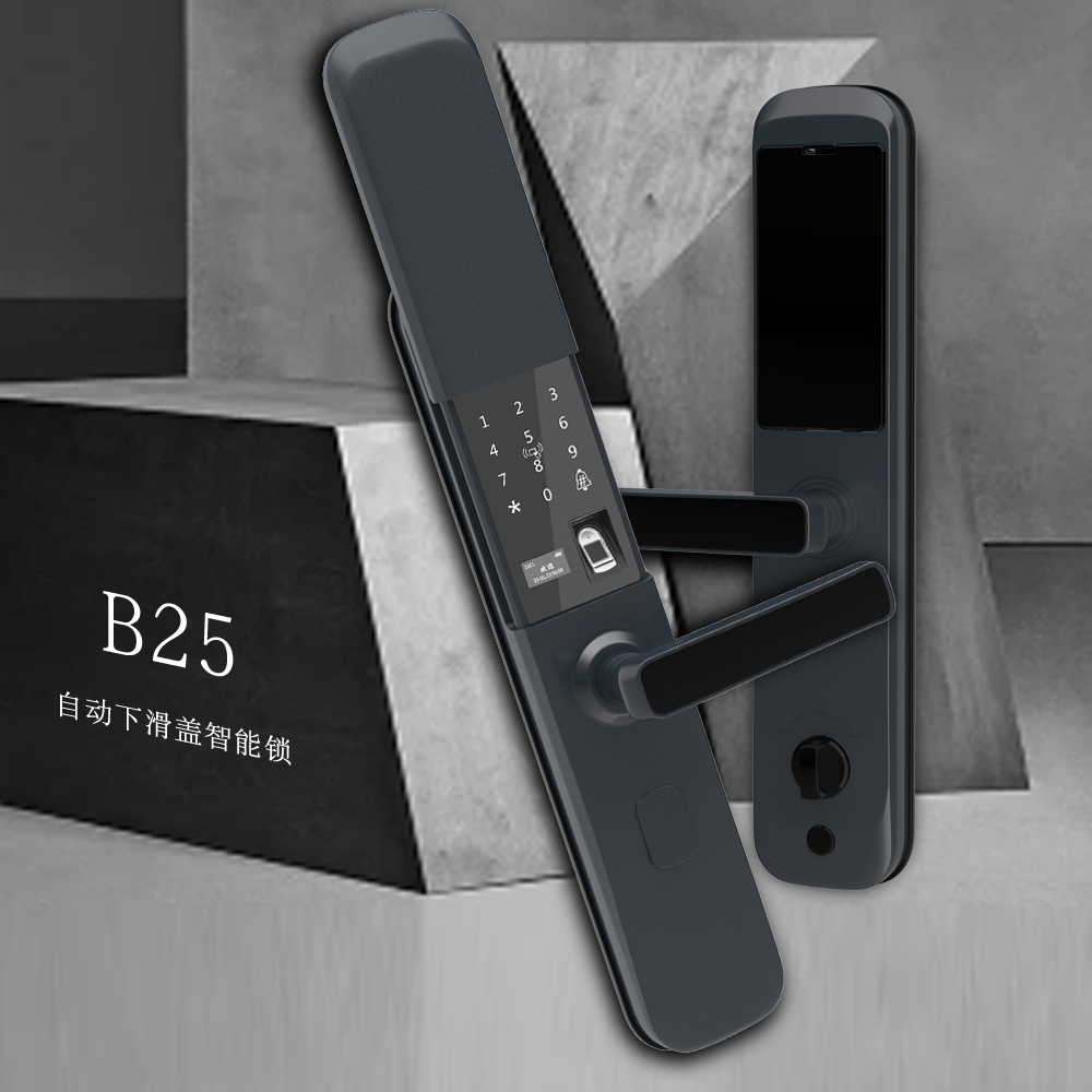 Bloqueo de huellas digitales puerta antirrobo doméstica cerradura inteligente cerradura automática puerta deslizante contraseña cerradura deslizante semiautomática