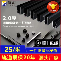 2.0磁気吸引軌道知能ランプ埋め込み式暗装明装客間家庭用無主灯照明3三色変光