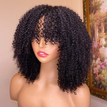 ӾolKlKinky Curly Human Hair Wigs With Bangs˰l