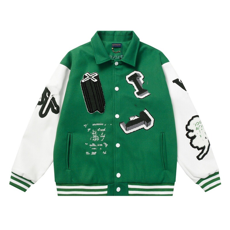 High-End Version of Lujia's New Autumn Style Mohair Leather Splicing Stereo Towel Embroidered Pilot Baseball Jacket Jacket High-End Version of Lujia's New Autumn Style Mohair Leather Splicing Stereo Towel Embroidered Pilot Baseball Jacket Jacket