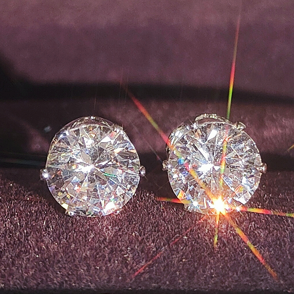 Fashion Geometric Copper Zircon Earrings 1 Pair