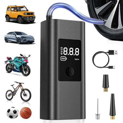 Cross-Border Hot-Selling Tire Inflator, Convenient Air Compressor, Wireless Car-Mounted Air Pump, Tire Pressure Monitoring and Inflator (Hava nasosu) - sck619-6-lithium-battery-model-black