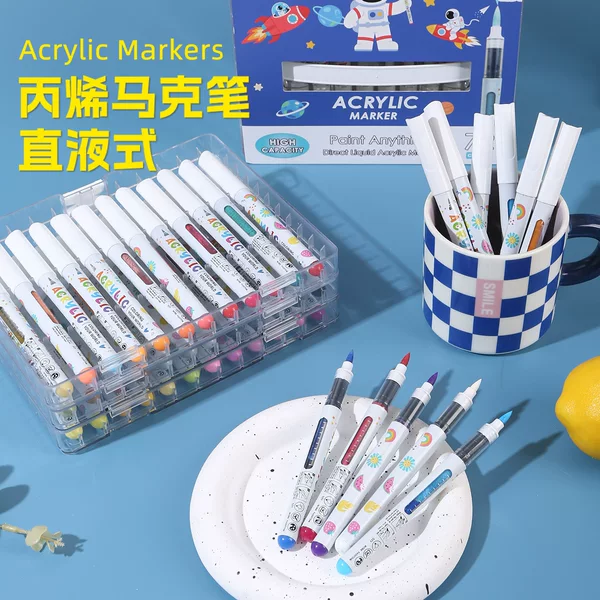 In-Stock Temushein Label-Applicable Direct-Shipping Astronaut Direct-Liquid Acrylic Marker Graffiti Children's Painting Set