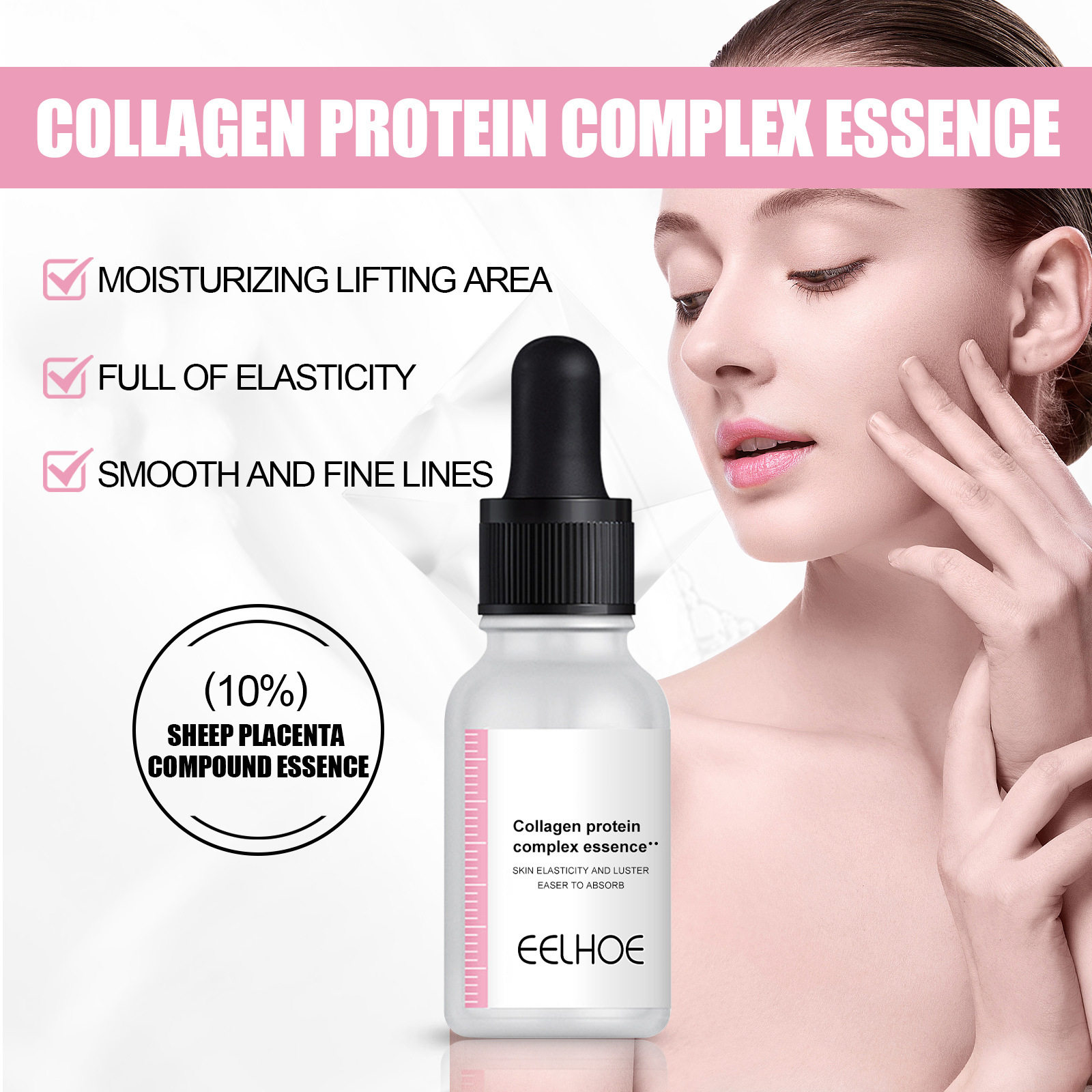 La Solution d'essence de collagène d'essence d'embryon de mouton EELHOE soulève, resserre, améliore le tonus, éclaircit les taches, hydrate et_voghion.com
