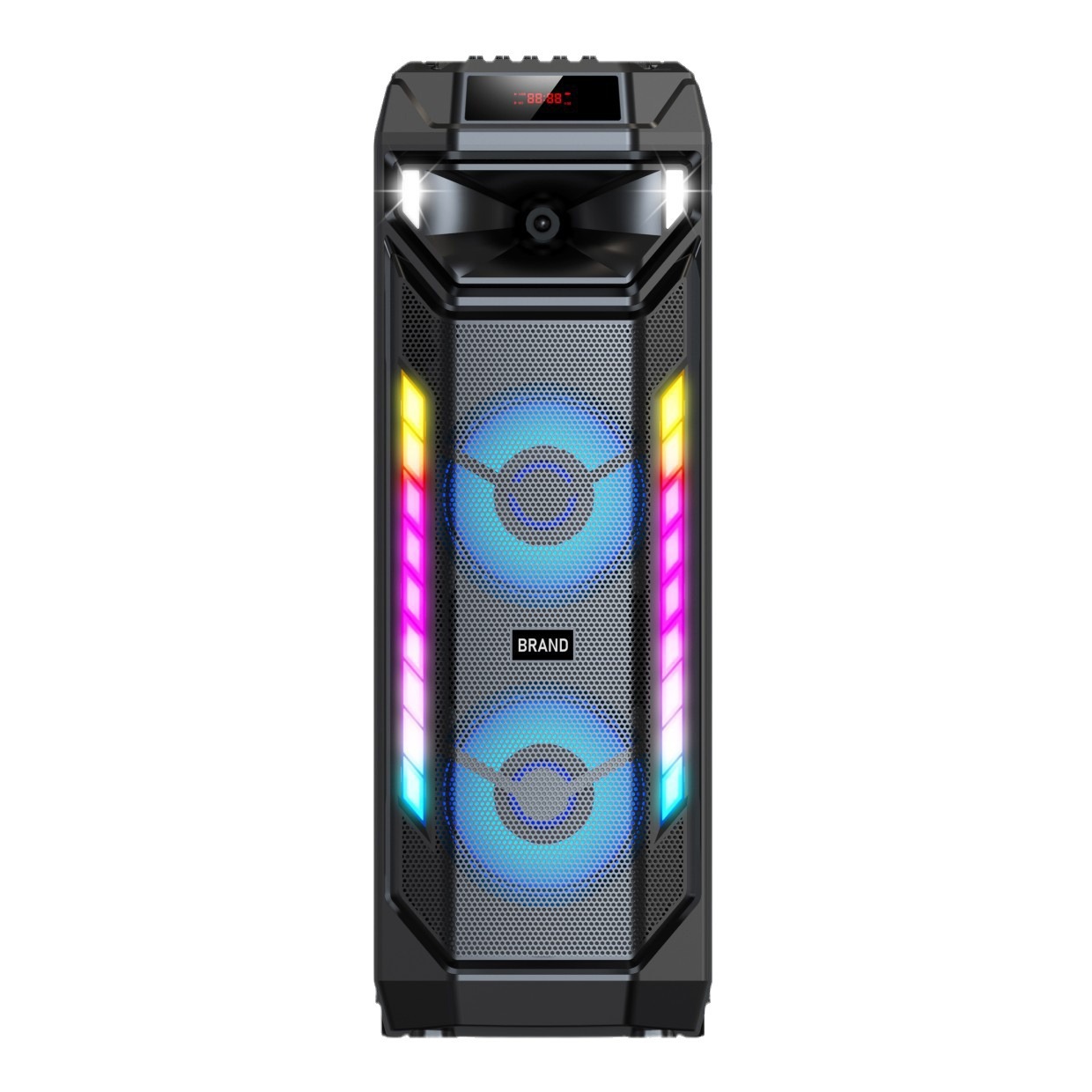 Comercio exterior doble altavoz de 8 pulgadas gran sonido square danza portátil al aire libre inalámbrico micrófono de tarjeta de micrófono