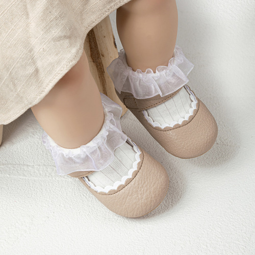 Spring and Autumn Baby Girl's First Walking Shoes, Princess Shoes, Non-slip Soft Sole Learning Shoes for Infants, Baby Shoes