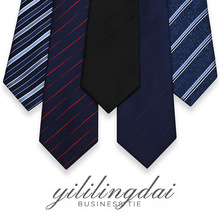 新款斜条纹男士领带色织提花涤纶丝手打领带衬衫西服配饰领带批发