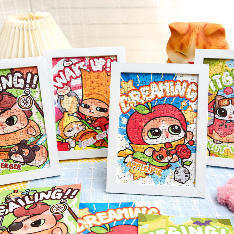 Youyou Brin Puzzle Caja de regalo Miau Miau Tea Party Departamento de estudiantes románticos de alto valor Diy Puzzles de escritorio Adornos