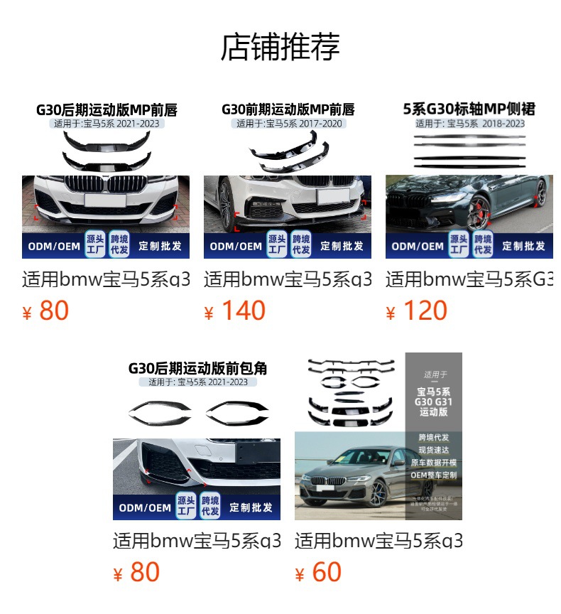 M5 Style Rear Lip Spoiler for BMW 5 Series G30 G31 M Sport 2018-2023