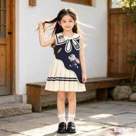 女童学院风海军领连衣裙儿童装兔子朱迪警官公主裙夏季cos服裙子