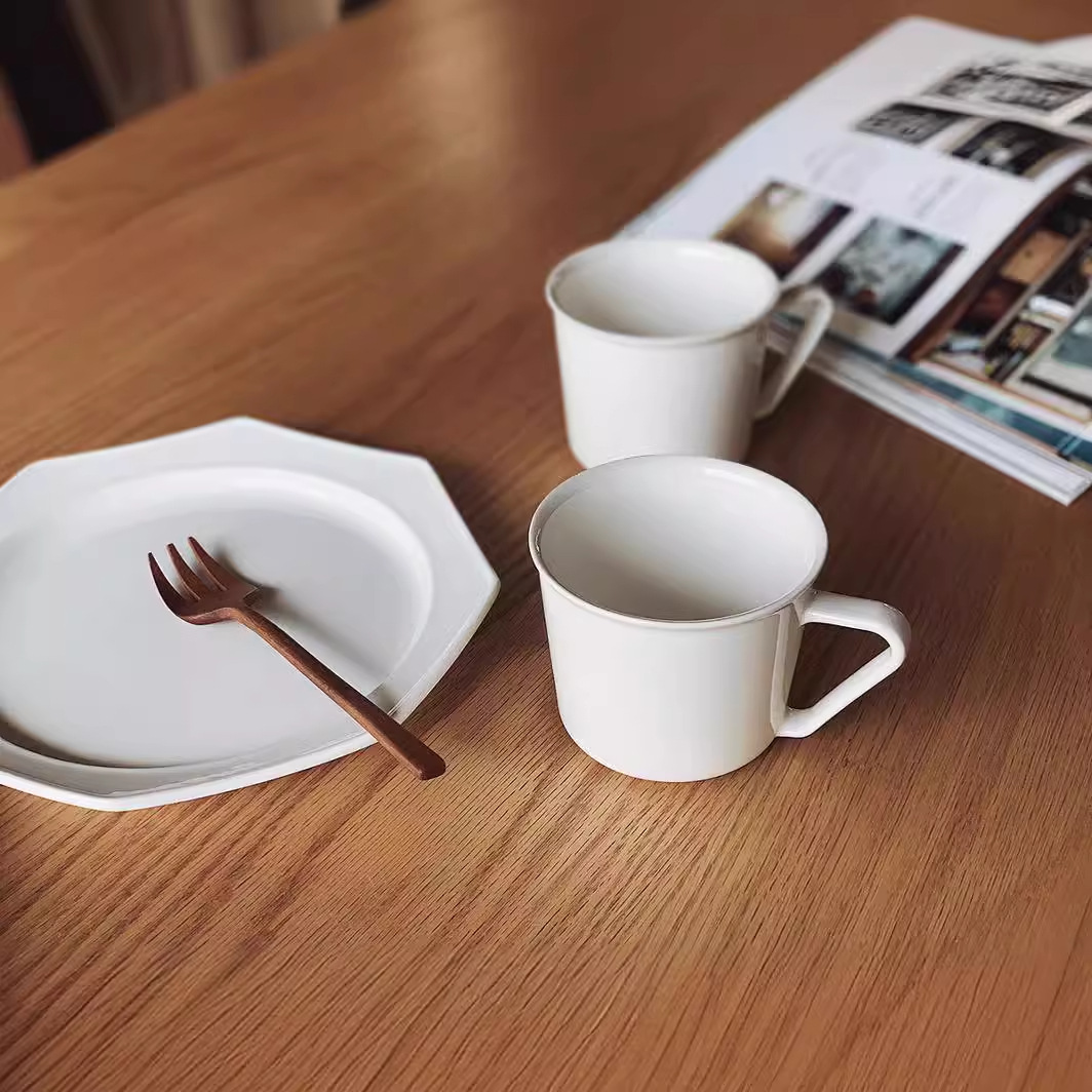 Classic Ceramic Coffee Mug Minimalist Zhaiji Style Tea Cup_voghion.com