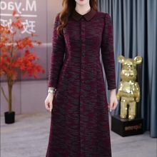 秋冬新款连衣裙女加绒加厚2025时尚气质遮肉修身显瘦大码打底裙子