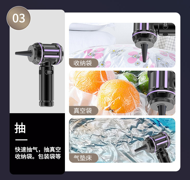 Car-mounted vacuum cleaner with suction and blowing functions, small high-power wireless handheld blower, household desktop vacuum cleaner