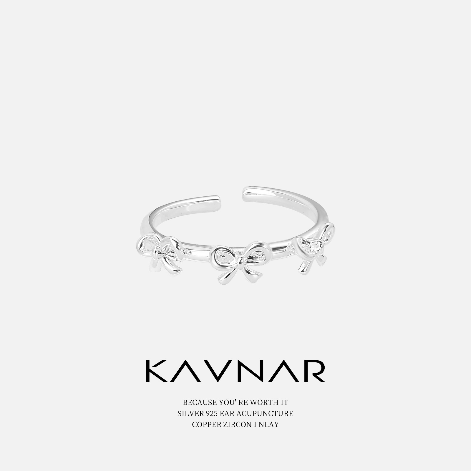 Universal sophisticated fresh adjustable ring with bow