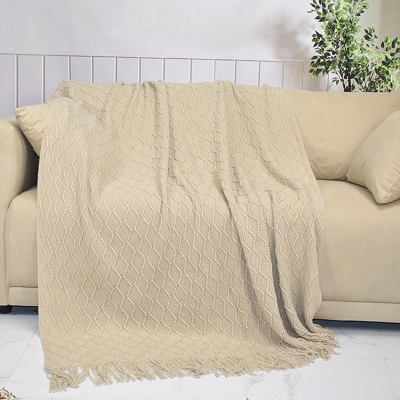 Manta nórdica de color sólido, estilo retro, para oficina, manta gruesa para aire acondicionado, manta para casa, sofá, cama, siesta