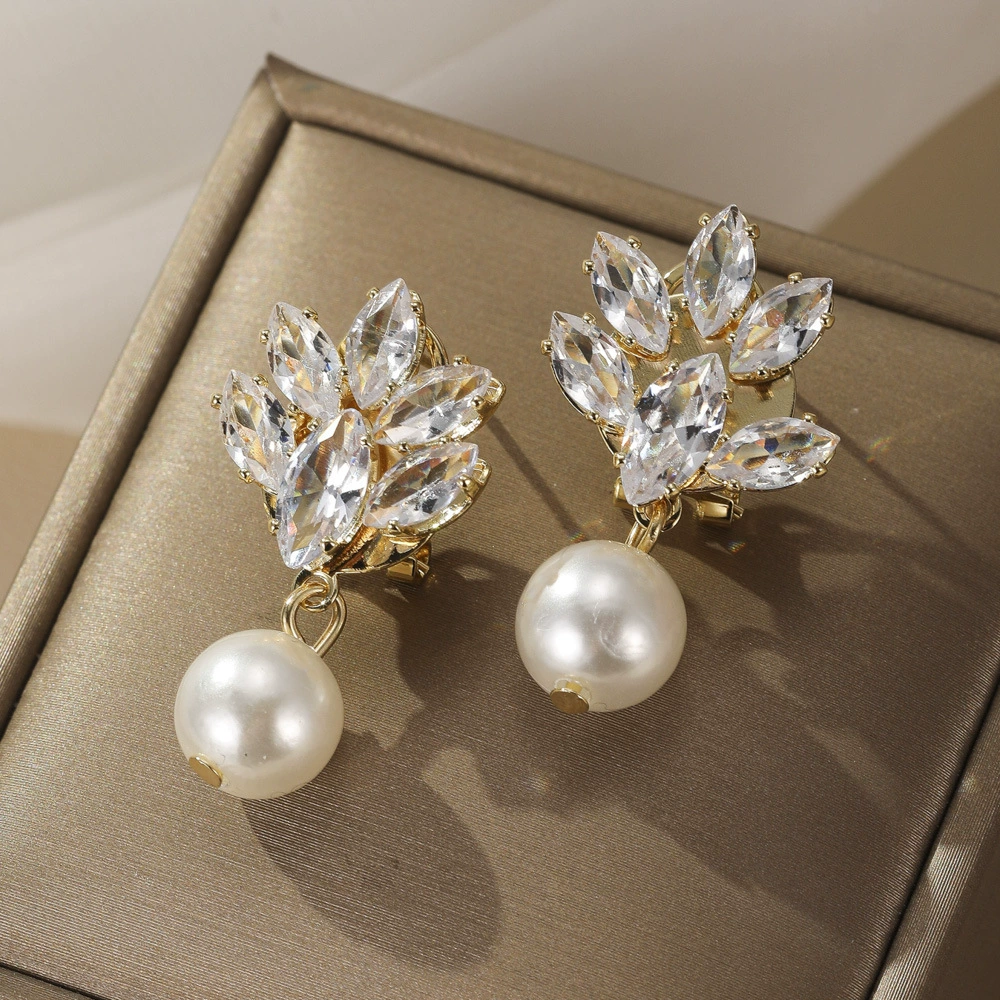 Европейская и американская новая индивидуальность снежинка инкрустация кристалл жемчуг серьги трансграничная мода снежинка жемчужные серьги серьги
