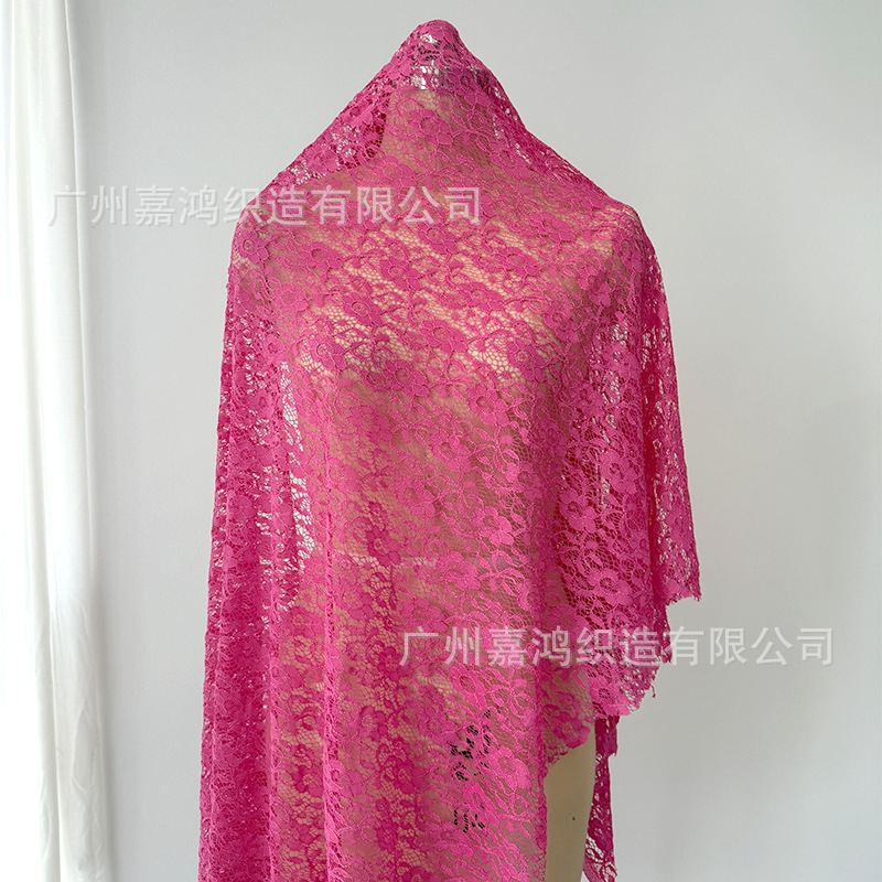 Tejido de encaje elástico de poliamonio, tejido de encaje tridimensional para hacer falda, vestido, tela de base suave y cómoda