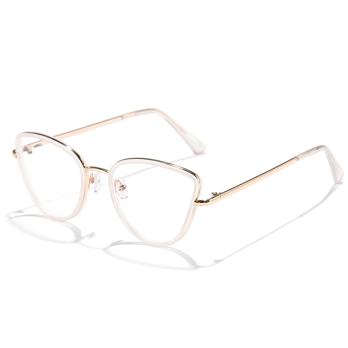 Gafas lisas de ojo de gato de metal ligero anti-azul 2023 Nuevo Marco de gafas ins Marco de gafas de miopía de moda transfronteriza