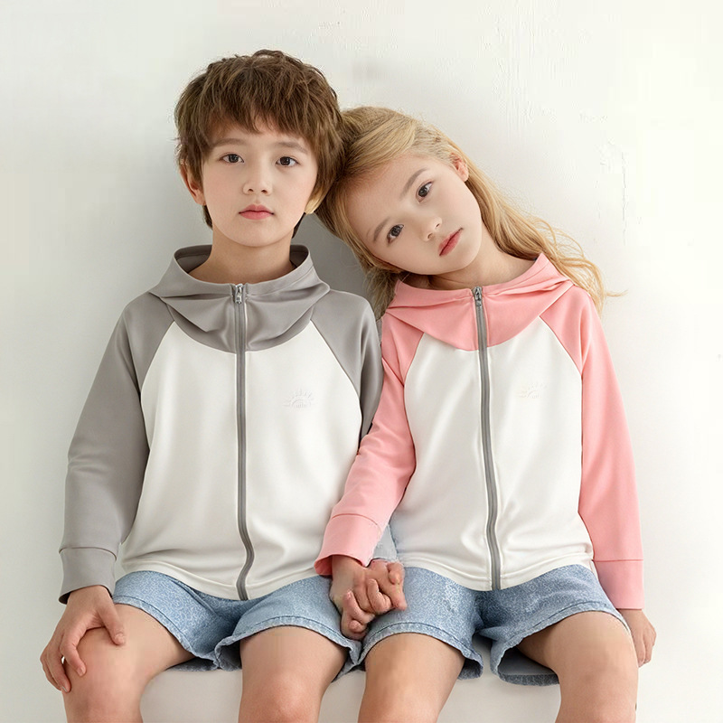 Ropa de protección solar infantil de verano seda de hielo anti-UV ropa de protección solar para niños delgada chaqueta transpirable para niñas ropa infantil