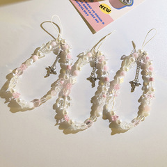 Sweet ins pink star love crystal hand chain pendant universal mobile phone case ccd camera pendant mobile phone lanyard