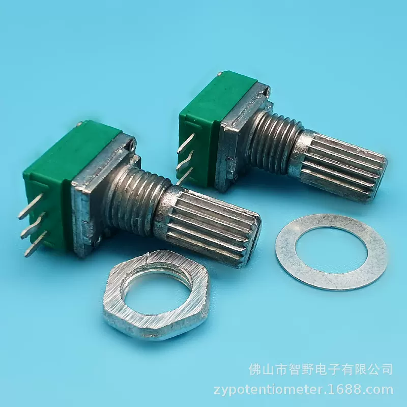 RV097单联电位器B50K花柄15MM去中樘三脚单声道调光调音调速 正品