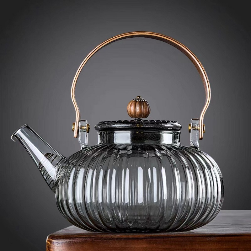 Borosilicato rayado vidrio té olla haz tetera con filtro calabaza olla hogar borosilicato Kung Fu juego de té