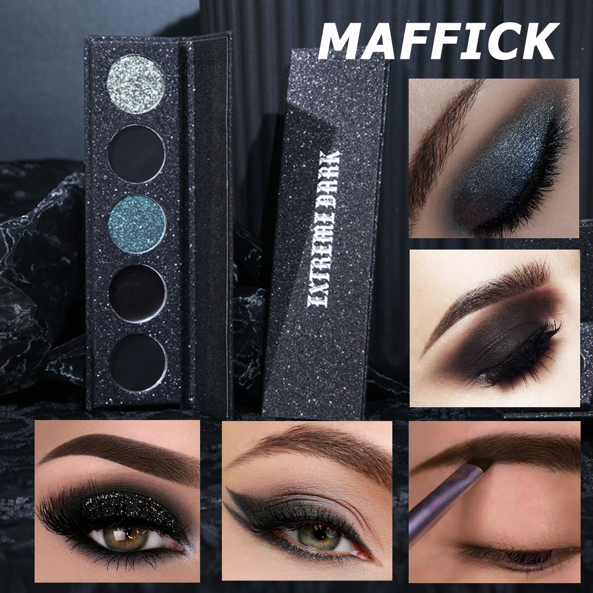 Cross-border eyeshadow palette 5-color extremely dark eyeshadow palette that won't smudge for a long time. Cross-border bestseller color series Specification drawing