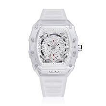 外贸爆款非全自动男士手表镂空学生简约男女情侣款时尚透明石英表