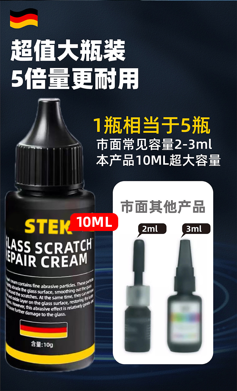 Suitable for Car Glass Crack Repair Liquid, Front Windshield Crack Repair Special Scratch Reducer, Crack-Free