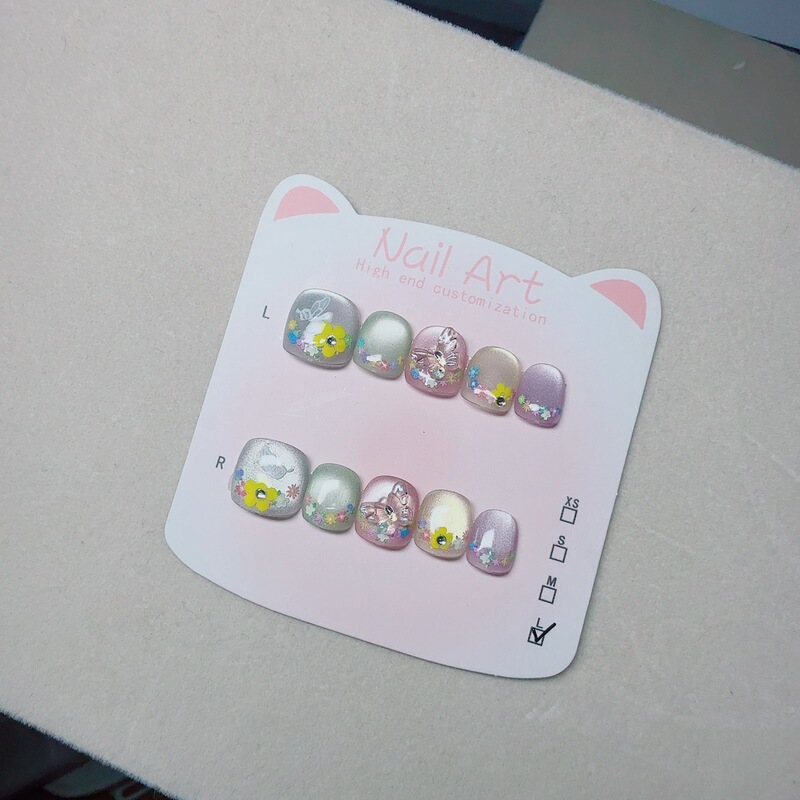 Children's Wearable Nails Colorful Cat Eyes Purely Hand-Painted Cute Nail Art Patch Short Nails Special New Style for Children 2-8 Years Old Children's Wearable Nails Colorful Cat Eyes Purely Hand-Painted Cute Nail Art Patch Short Nails Special New Style for Children 2-8 Years Old