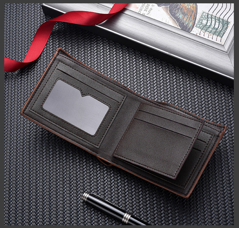 Men's Letter Pu Leather Open Small Wallets display picture 6