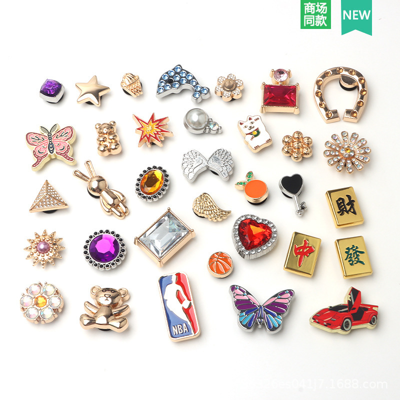 2023 new shopping mall with metal hole shoes buckle shoe flower DIY rhinestone three-dimensional shoe buckle accessories wholesale